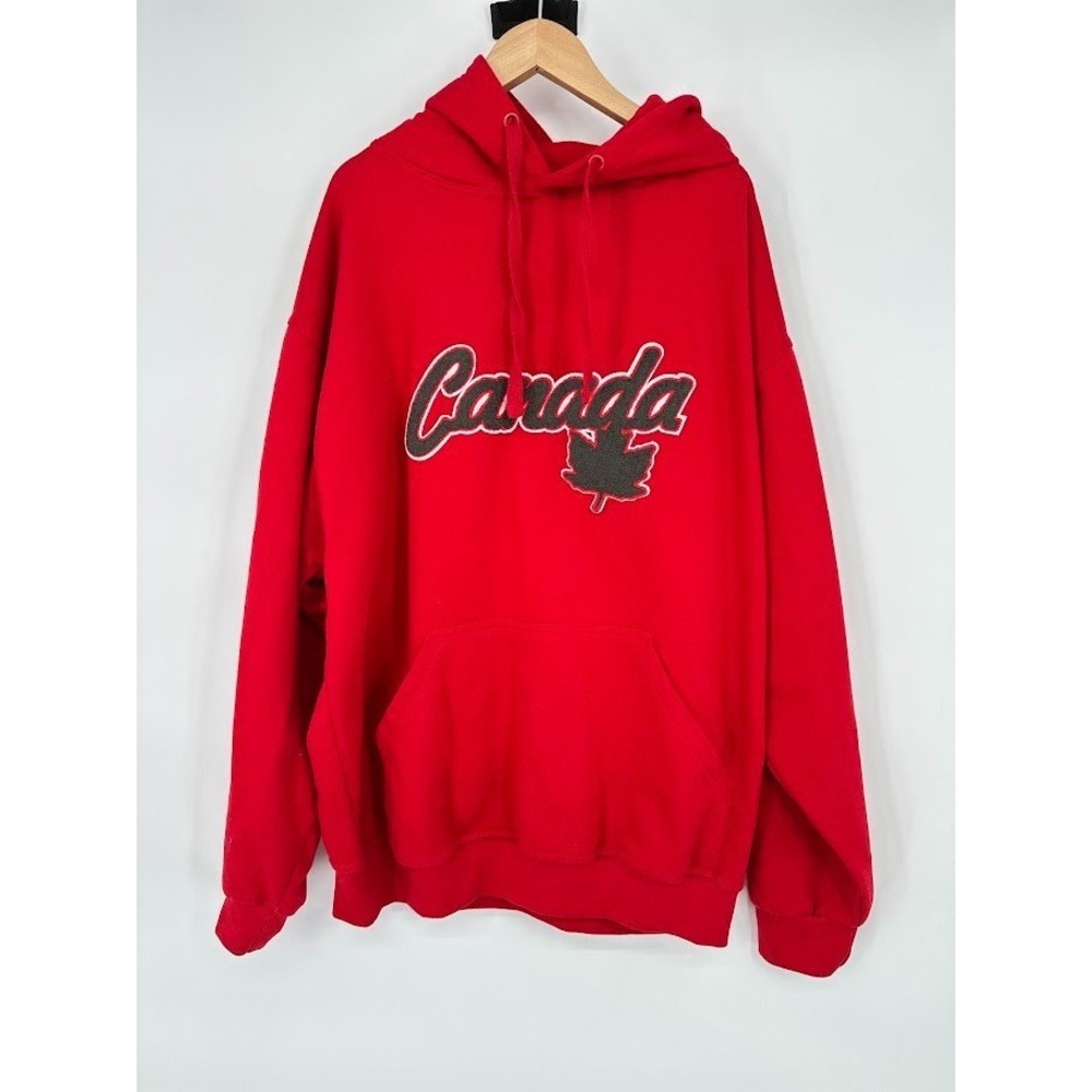Canada Athletics Mens XL Red Hoodie Maple Leaf Graphic Pullover Sweatshirt